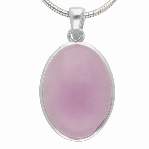 Kunzit anhänger oval 925er - kunzit, in
