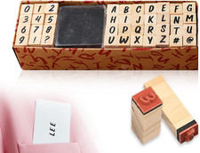 40 Stück Buchstaben Stempel Set, Alphabet Holzstempel Buchstaben, Zahlen und Sym