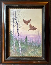 Zwei Schnepfen- Gouache-