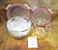 ?GLASSLOCK, 2er Schüsselset, mit Clipverschluss Deckeln, Innen Ø 14+19cm- NEU -