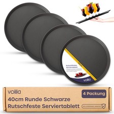 Schwarzes Rundtablett - 40cm