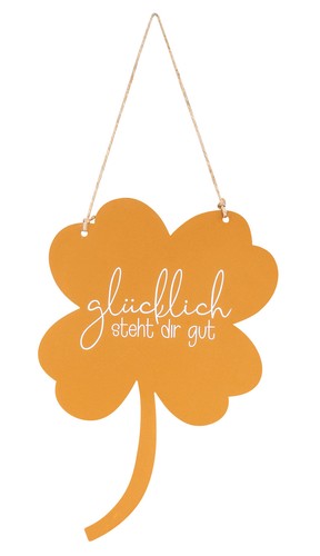 Schild kleeblatt glücklich - schild,