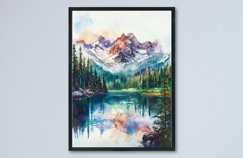Rocky mountain aquarell - rocky,