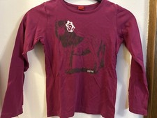 Esprit Langarm Oberteil Kinder Mädchen Weinrot Pink Pferd mit Rose Größe 128/134