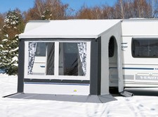 DWT Vorzelt Cortina II 220x180 cm grau Ganzjahresvorzelt Wohnwagen Zelt Caming