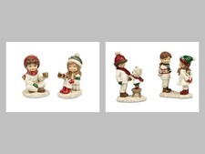 Formano Kinderfigur  Winterzeit handbemalt Kunststein Rot grün Weihnacht B-WARE