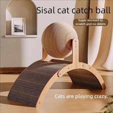 2 in 1 Katzenkratzball Holz