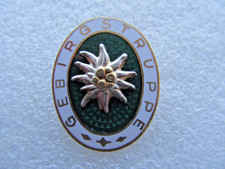 altes Abzeichen - Gebirgstruppe - Gebirgsjäger Edelweiß Brosche ca. 2,6 x 3,3 cm