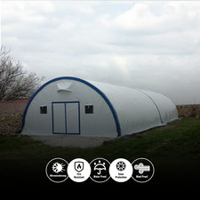 Rundbogenhalle Elliptisch 5x10-7x30 Zelthalle - Lagerzelt mit Dach isolated