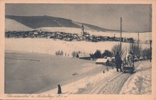 AK Oberwiesenthal m. Fichtelberg, Ortsansicht m. Pferdeschlitten (Nr. 1078)