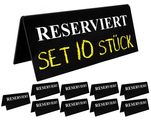 10x reserviert tischaufsteller - 10x,
