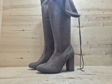 DAMEN SCHAFTSTIEFEL OVERKNEE  BLOCKABSATZ HIGH HEELS Gr:36 UK:3,5 BRAUN