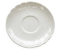 4 Stck. Unterteller für Kaffeetasse  Seltmann Weiden, Helena weiss, Wellenform