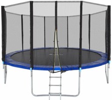 AMPEL24 - Klassik Trampolin Ø 430 cm All In One (blau, inkl. Leiter & Sich)