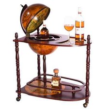 Riesiger Barwagen 33035 Serviertisch, antike Globusbar, Bartisch Hausbar Dekobar