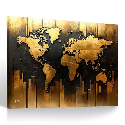Leinwand bild weltkarte - leinwand,
