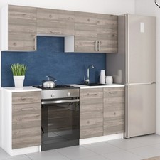 KÜCHE 180cm KÜCHENZEILE KÜCHENBLOCK MODERN  Einbauküche eiche nelson