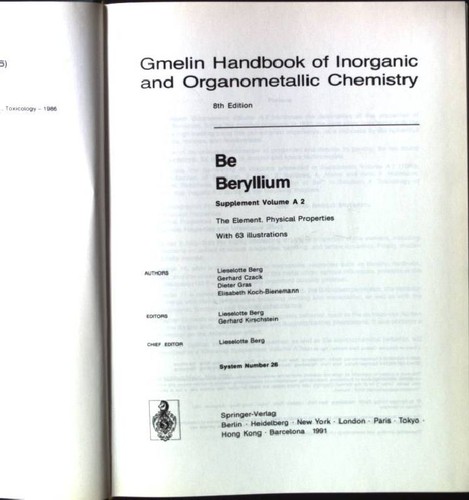 Gmelin handbook inorganic - gmelin,