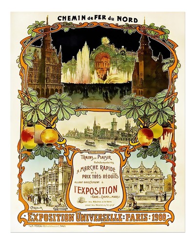 Vintage paris exposition 1900 - vintage,