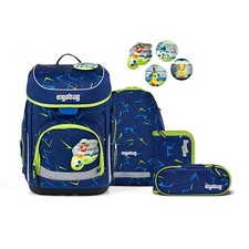 Schulranzen Jungen Ergobag CUBO SpitzenreitBär 5-teiliges Set Schultasche