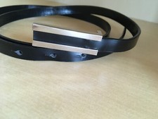 Gürtel Damen Schwarz   102 cm  länge  ( ideal zum Kleid ) Lack  / Leder Optik