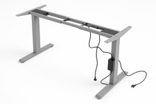 Höhenverstellbar Schreibtisch elektrisch Tischgestell grau bis 125kg 2 Motoren