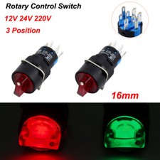 Drehschalter 3 Stellungen Wendeschalter 12V 24V 220V LED Beleuchtung 16mm