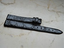 Corum Kroko Armband Strap Alligator 11/10mm schwarz 100/65mm lang wie neu