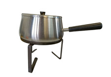 Fondue-Topf mit Ständer & Deckel Edelstahl Tisch Kochtopf Silber Party