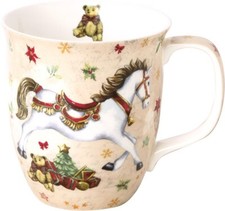 Porzellan-Tasse"Weihnachten"Festive Horse"Pferd Teddy 0,375l Kaffee-Becher*Ausw.