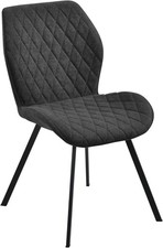 Polsterstuhl Crowl Dunkelgrau Grau Esszimmerstuhl Stoffbezug Essstuhl NEU