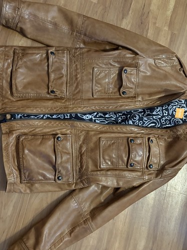 Hugo boss lederjacke d52 braun - boss,