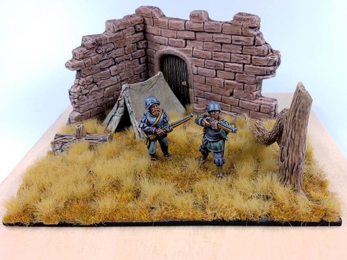 Diorama mit zinn figuren der - diorama, zinn-figuren