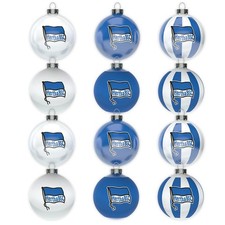 Hertha BSC Berlin Weihnachtskugeln Fahne 12er Set Christbaumkugeln BSC 1892