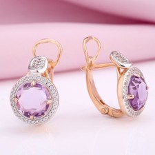 Ohrringe mit Amethyst rund 8mm