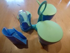 Tupperware, Serviertrio Junge Welle, blau-grün, Party, Tisch, Buffet
