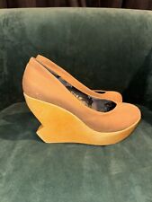 SDS Pumps High Heels Keilabsatz Wedges Cutout Wildlederimitat Plateau 10cm