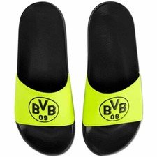 BVB Badeschlappen Logo neon Badelatschen Borussia Dortmund Schuhe BVB Fanartikel