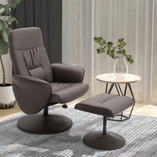 HOMCOM Relaxsessel mit Hocker, Fernsehsessel, TV Sessel mit Liegefunktion