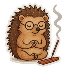 Hedgehog Hippie 9x9cm Car