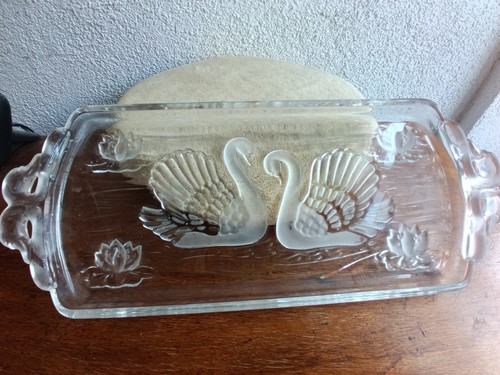 Vintage glas servierplatte - vintage, mit