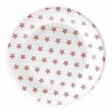 Pappteller weiß rosa - 60,