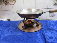 Tisch-Reschaud 1 Stövchen und Kupfer-Bratpfanne rund