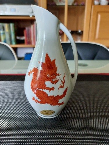 Vintage porzellan vase - vintage, roter