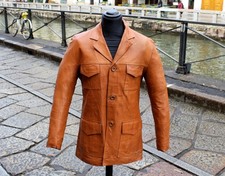Herren lederjacke tabak - , braun