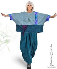 LAGENLOOK Pullover Strick-Überwurf petrol blau 46 48 50 52 54 56 58 XL-XXL-XXXL