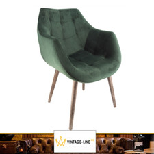 Design Schalensessel Chuck Green Vintage Samt grün Sessel Holz