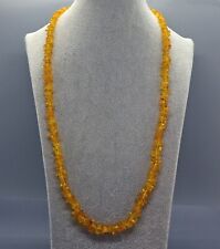 Echte NATUR BERNSTEIN-KETTE BAROCK Farbe: Hell / 7-10 mm L: 70 cm endlos -NEU-