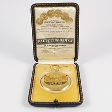 PAUL DITISHEIM Taschenuhr 18ct GG Ankerchronometer mit Original Etui