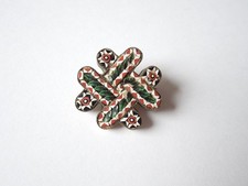 Antike Mikromosaik Brosche Italien Kreuz Miniatur um 1900-4,4 g/2,2 x 2,1 cm